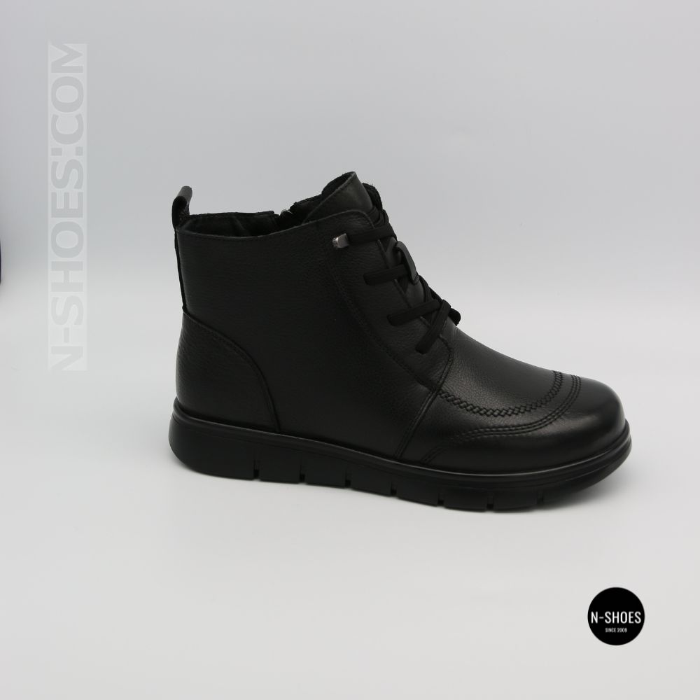 Women's leather boots Allsy 216897 687-6097-1P Lonza 219874 6368 BLACK for comfort