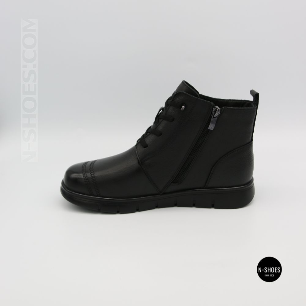 Women's leather boots Allsy 216897 687-6097-1P Lonza 219874 6368 BLACK for comfort