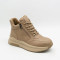 Women's winter sneakers Allsy 215009 26Z120Z3560-1 BEIGE 6369 made of genuine leather beige with zipper and lacing