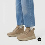 Beige Leather Women's Winter Sneaker Boots Allsy 215009