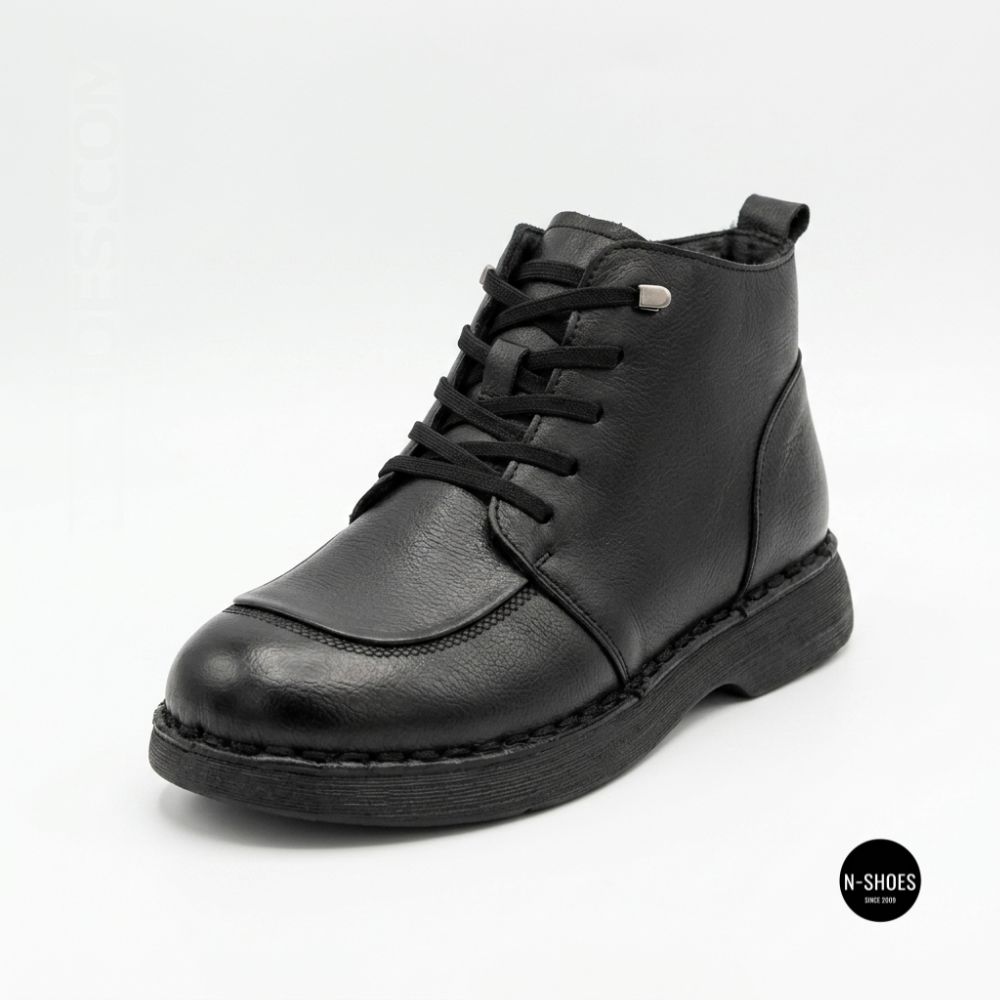 Comfortable Leather Boots Allsy 214972 26Q10M3638-1 6370 BLACK