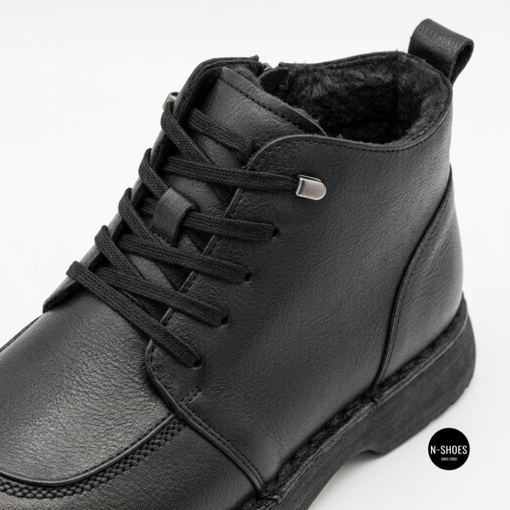 Comfortable Leather Boots Allsy 214972 26Q10M3638-1 6370 BLACK