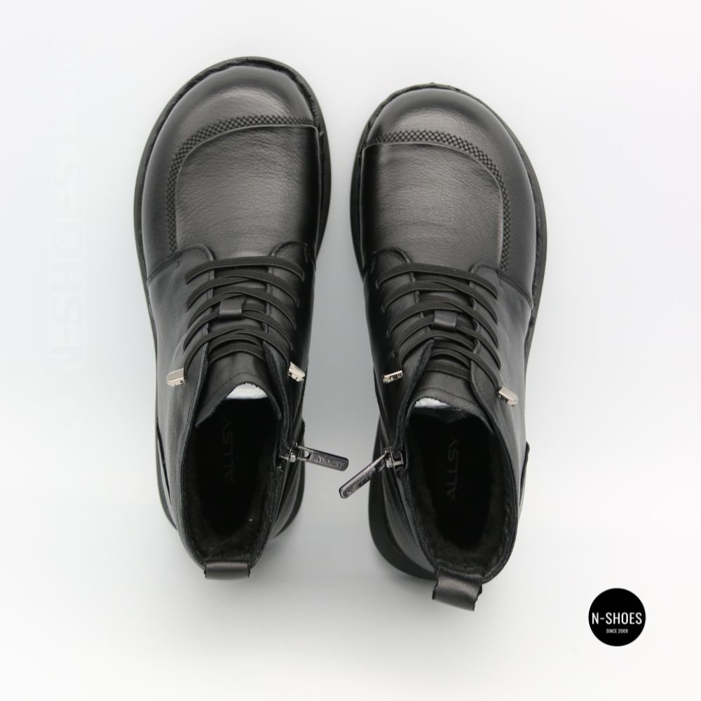 Comfortable Leather Boots Allsy 214972 26Q10M3638-1 6370 BLACK