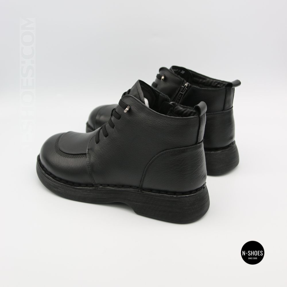 Comfortable Leather Boots Allsy 214972 26Q10M3638-1 6370 BLACK