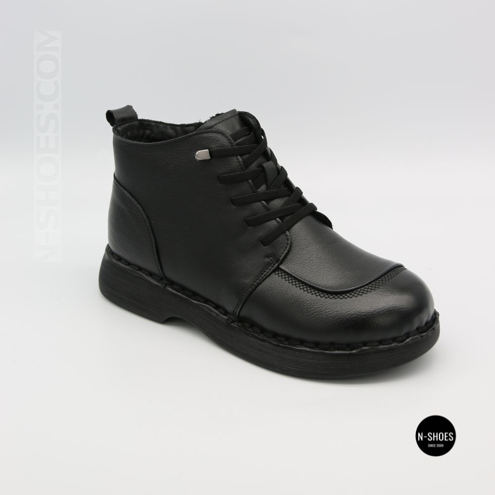 Comfortable Leather Boots Allsy 214972 26Q10M3638-1 6370 BLACK