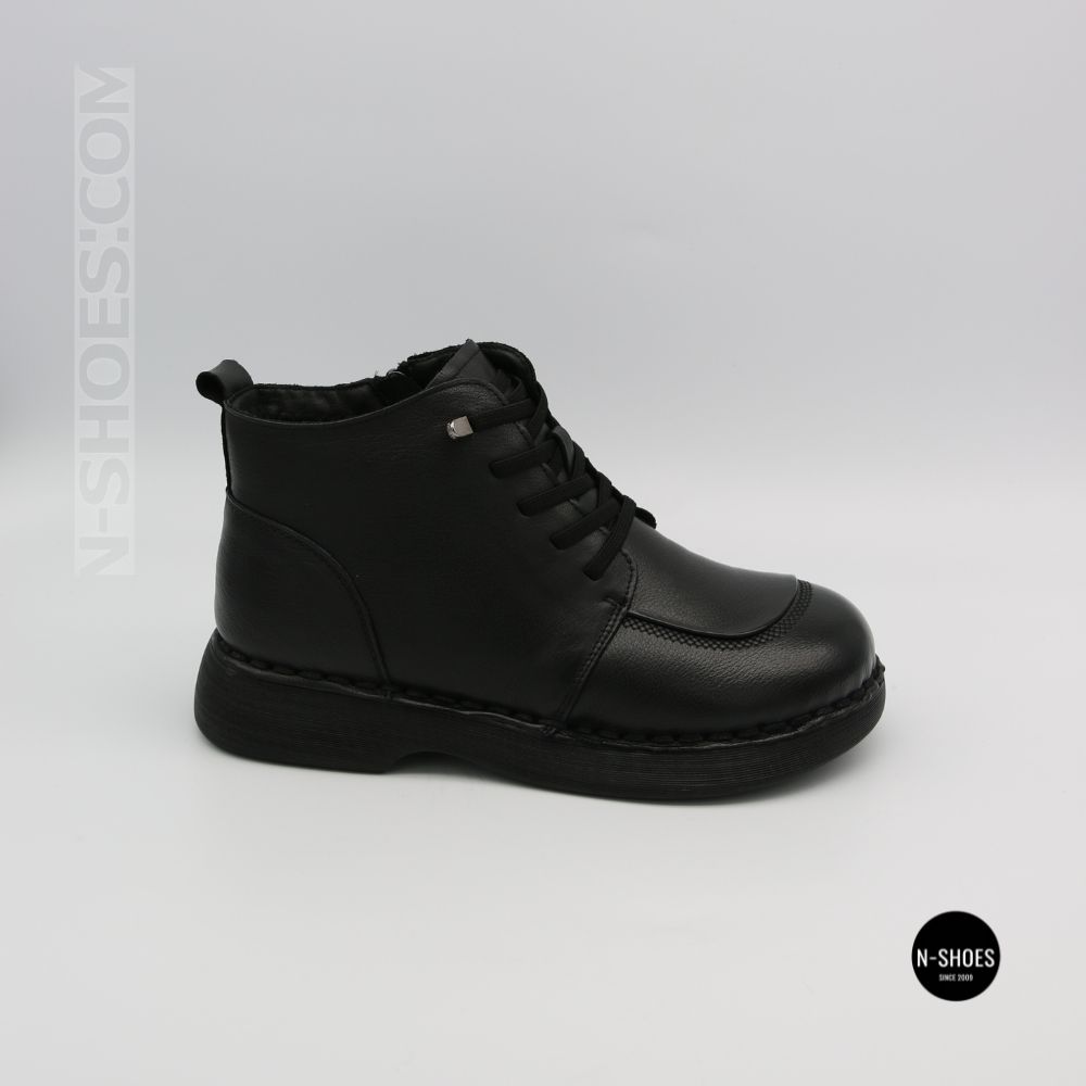 Comfortable Leather Boots Allsy 214972 26Q10M3638-1 6370 BLACK