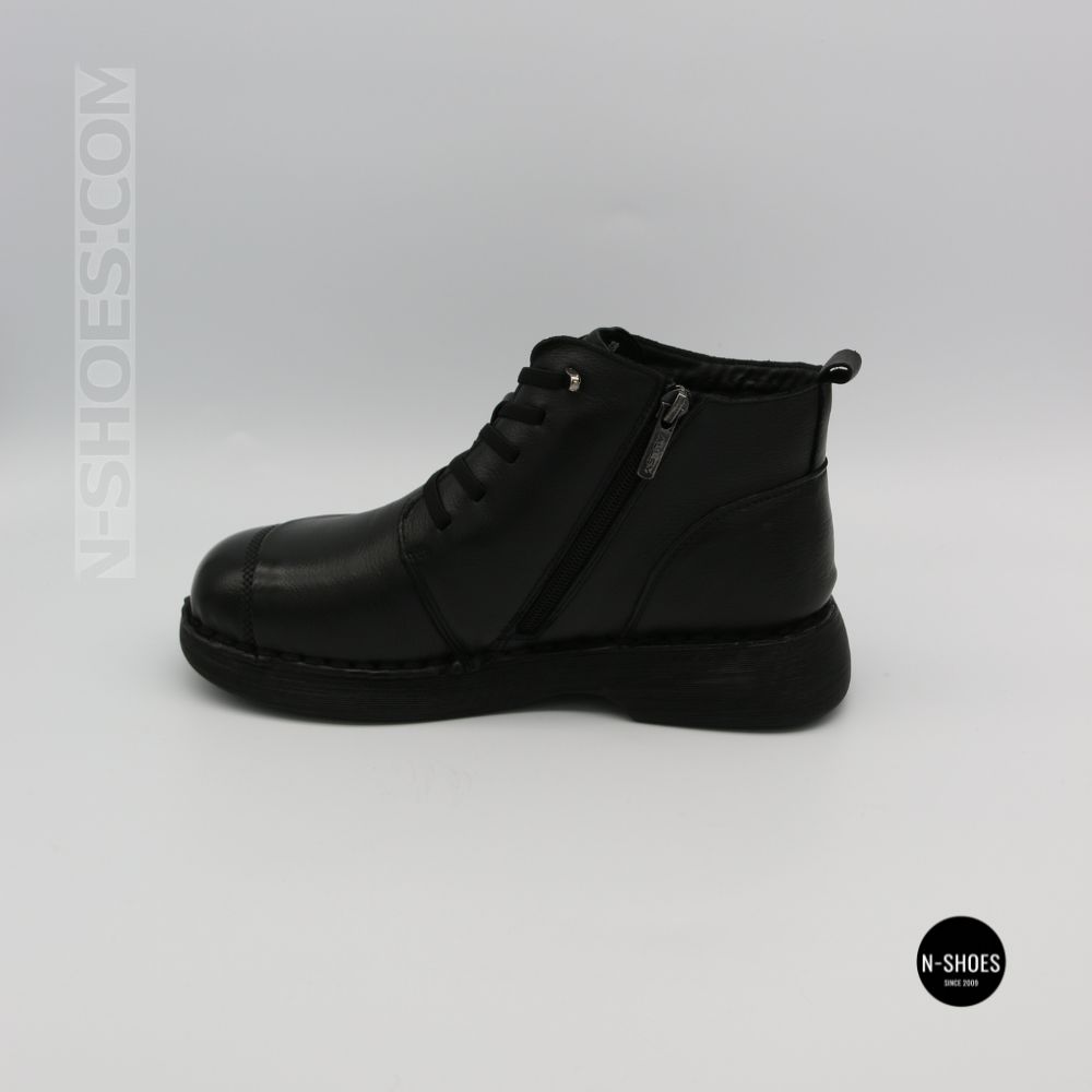 Comfortable Leather Boots Allsy 214972 26Q10M3638-1 6370 BLACK