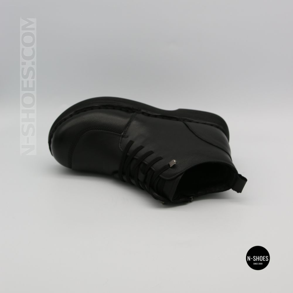 Comfortable Leather Boots Allsy 214972 26Q10M3638-1 6370 BLACK