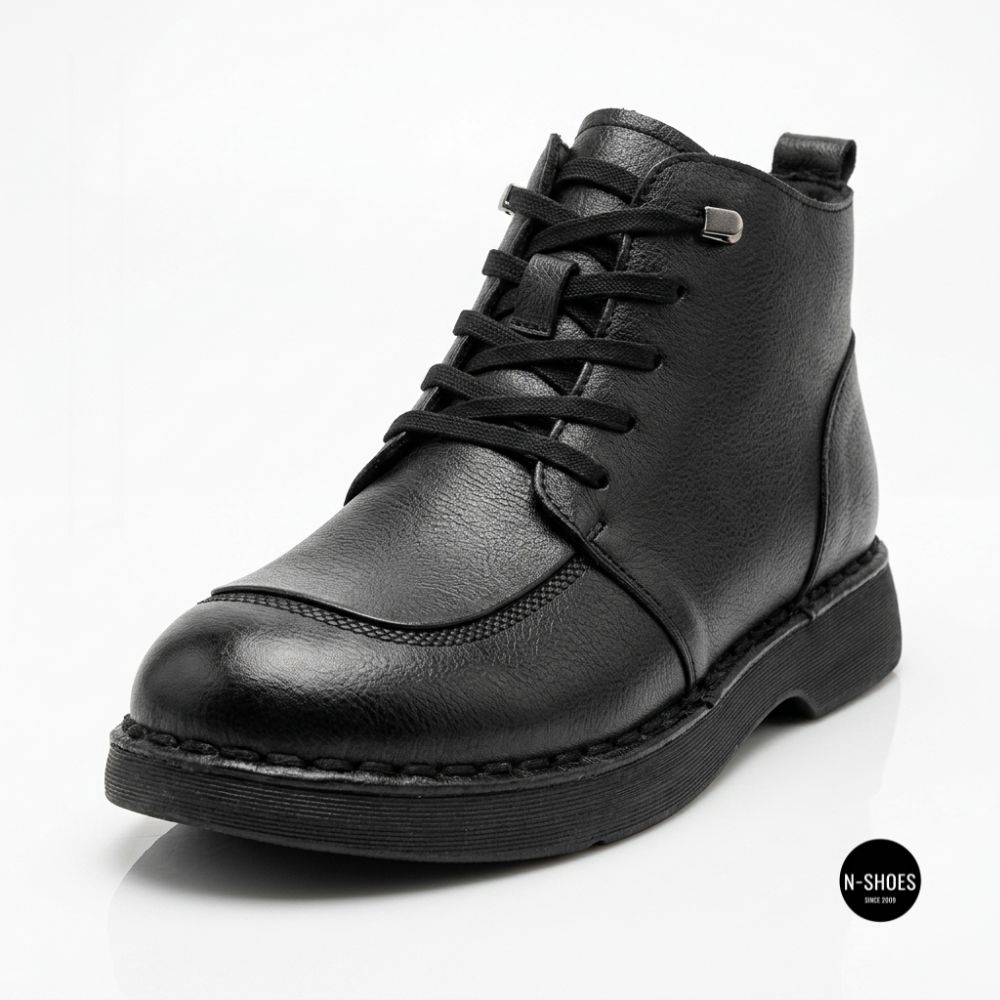 Comfortable Leather Boots Allsy 214972 26Q10M3638-1 6370 BLACK