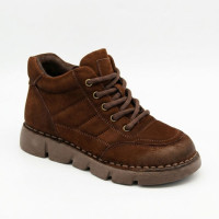 Женские ботинки демичезонные Allsy 220445 86780-7 BROWN NUBUK Lonza 220768 6378 комфортные коричневые из натурального нубука с анатомическим носком