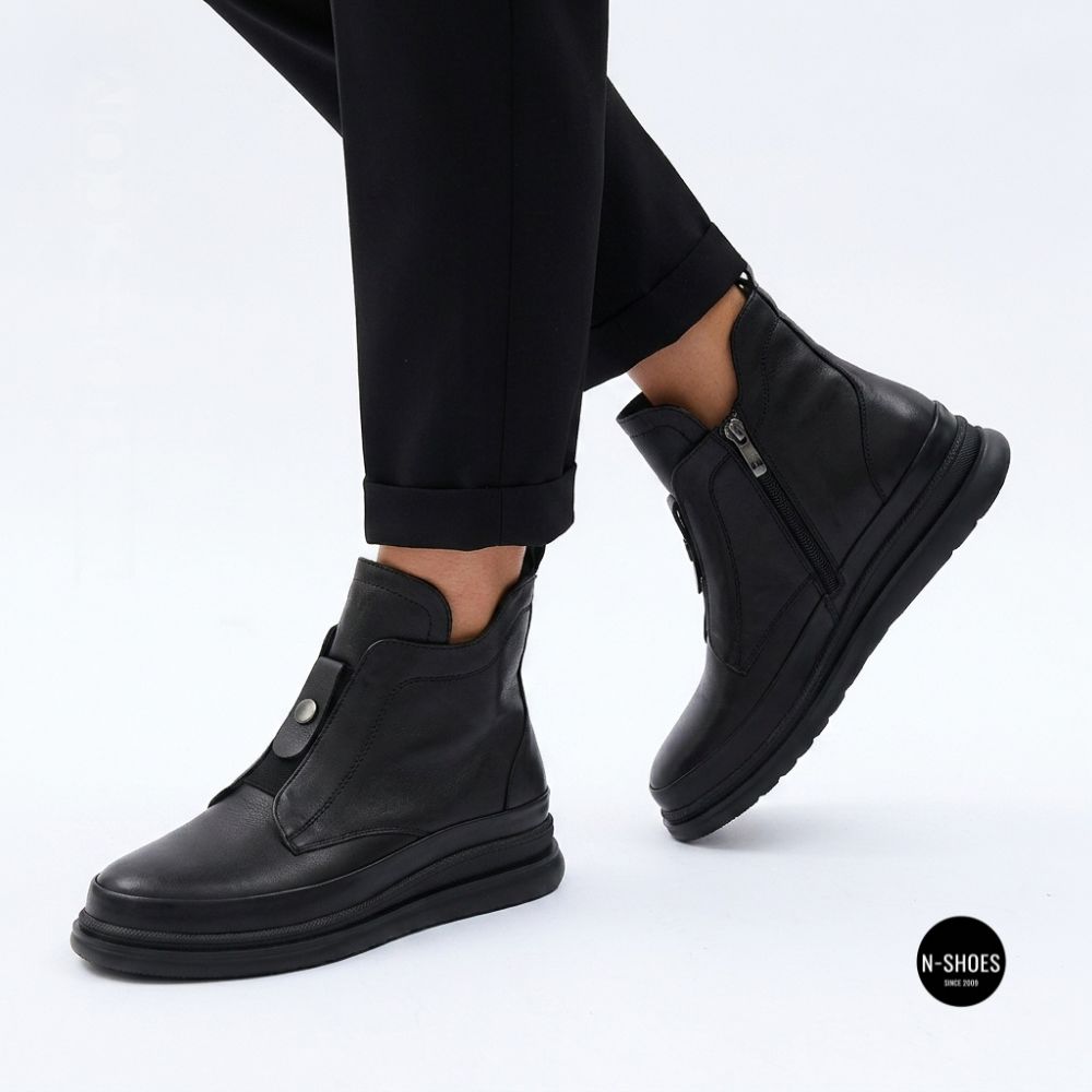 Стильные кожаные ботинки Allsy 216638 C52271-528 BLACK Lonza 217923 6380