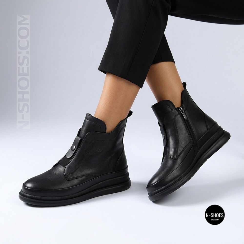 Стильные кожаные ботинки Allsy 216638 C52271-528 BLACK Lonza 217923 6380