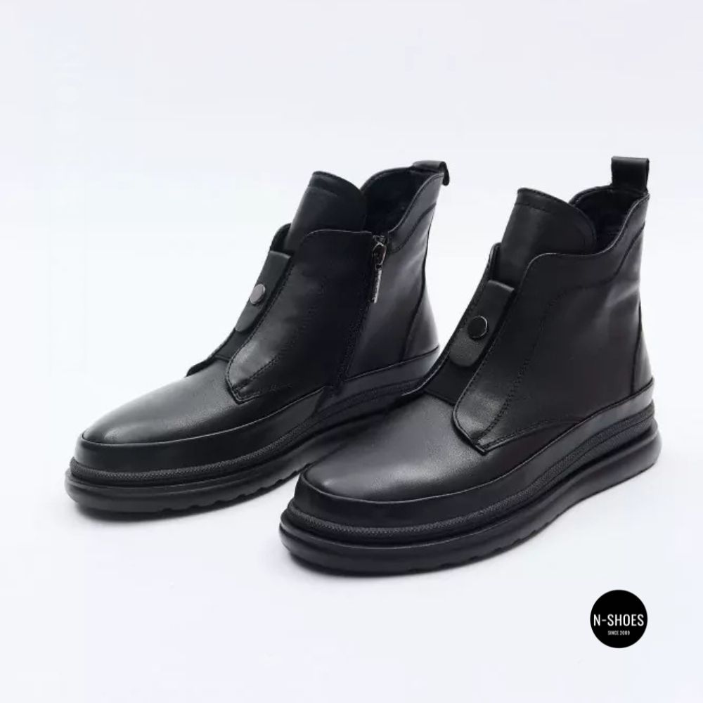Стильные кожаные ботинки Allsy 216638 C52271-528 BLACK Lonza 217923 6380