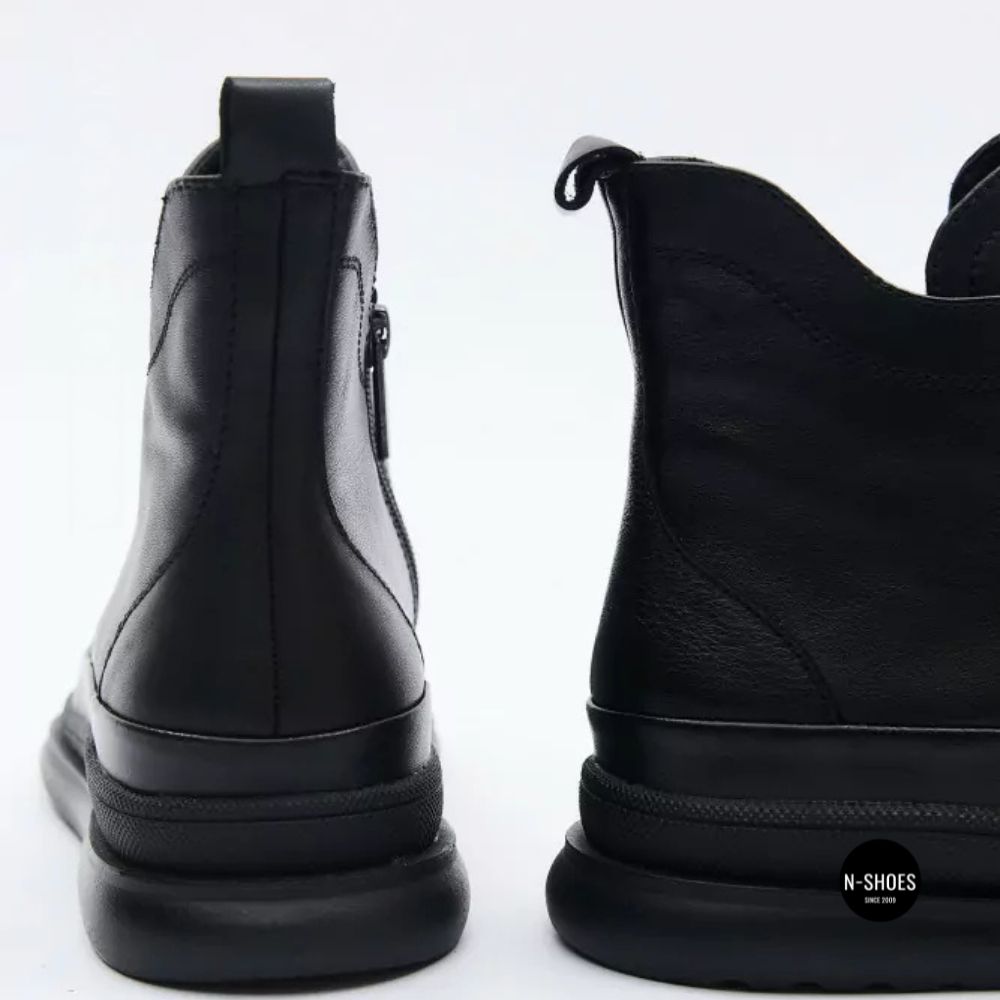 Стильные кожаные ботинки Allsy 216638 C52271-528 BLACK Lonza 217923 6380