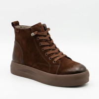Женские зимние ботинки Allsy 215012 26Z53Z3585-1 BROWN 6381 комфортные коричневые из натурального нубука