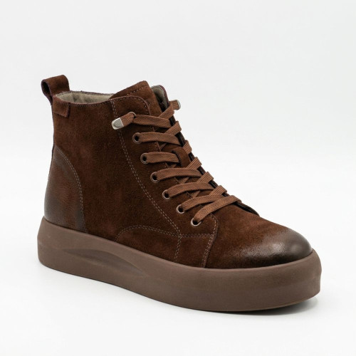 Women's winter boots Allsy 215012 26Z53Z3585-1 BROWN 6381 comfortable brown made of natural nubuck