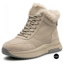Beige Leather Winter Boots Allsy 216592 MILK 6383