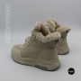 Beige Leather Winter Boots Allsy 216592 MILK 6383