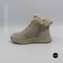 Beige Leather Winter Boots Allsy 216592 MILK 6383