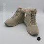 Beige Leather Winter Boots Allsy 216592 MILK 6383