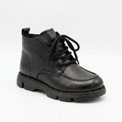 Женские зимние ботинки Allsy 214981 26Q10M3637-1 BLACK 6385 комфортные черные из натуральной кожи с анатомическим носком