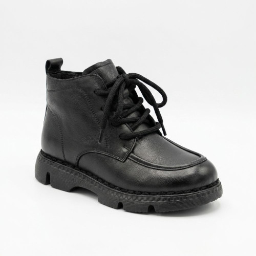 Женские зимние ботинки Allsy 214981 26Q10M3637-1 BLACK 6385 комфортные черные из натуральной кожи с анатомическим носком