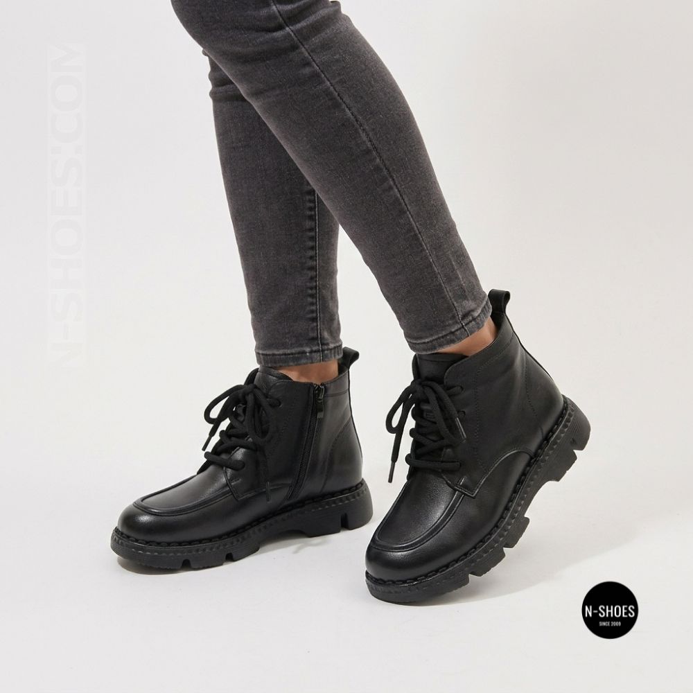 Women's Winter Leather Boots Allsy with Anatomical Toe 214981 26Q10M3637-1 BLACK 6385