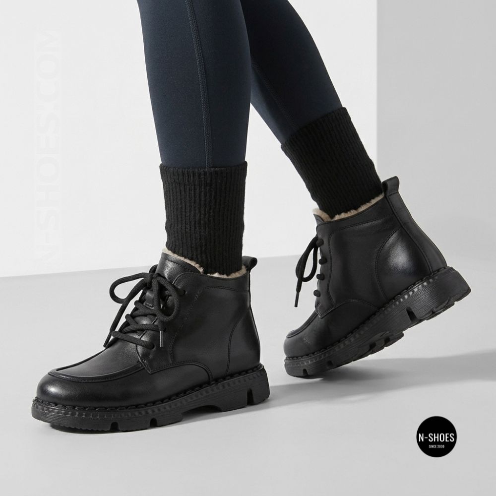 Women's Winter Leather Boots Allsy with Anatomical Toe 214981 26Q10M3637-1 BLACK 6385