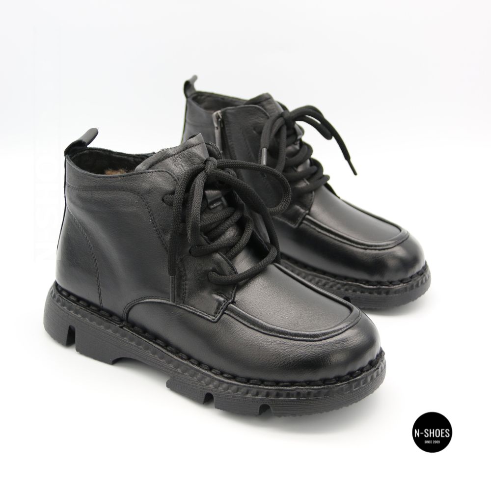 Women's Winter Leather Boots Allsy with Anatomical Toe 214981 26Q10M3637-1 BLACK 6385