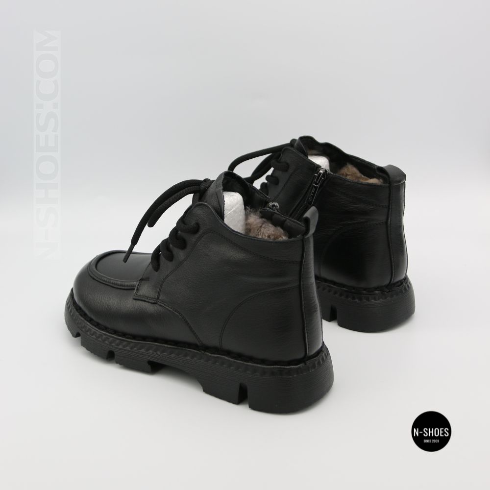 Women's Winter Leather Boots Allsy with Anatomical Toe 214981 26Q10M3637-1 BLACK 6385
