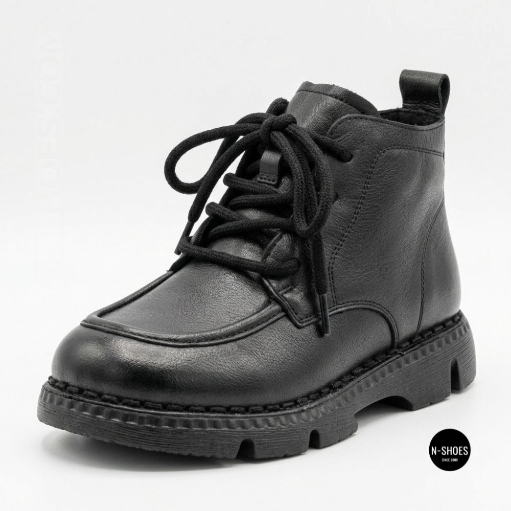 Women's Winter Leather Boots Allsy with Anatomical Toe 214981 26Q10M3637-1 BLACK 6385