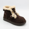 Women's winter ugg boots Allsy 216327 Z6513-1 BLACK SUEDE 6391 trendy chocolate made of natural suede with decorations