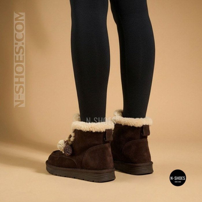 Жіночі зимові уггі Allsy 216327 Z6513-1 BLACK SUEDE 6391 із натуральної замші