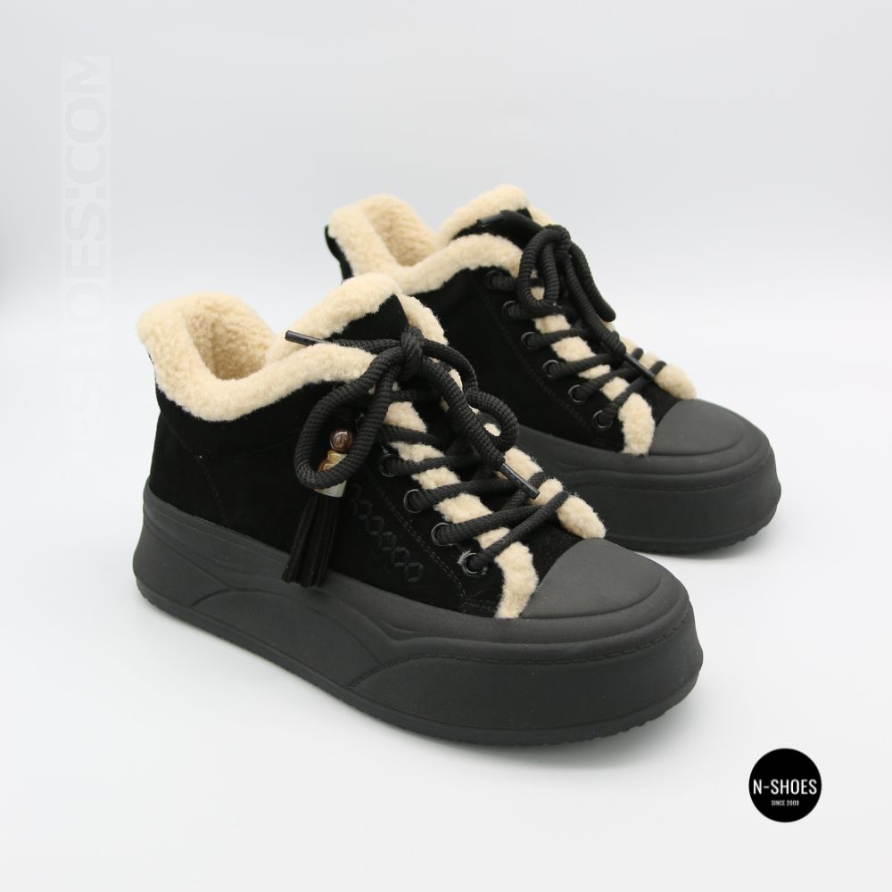 Трендовые зимние ботинки Allsy 219424 26N03 BLACK SUEDE 6392