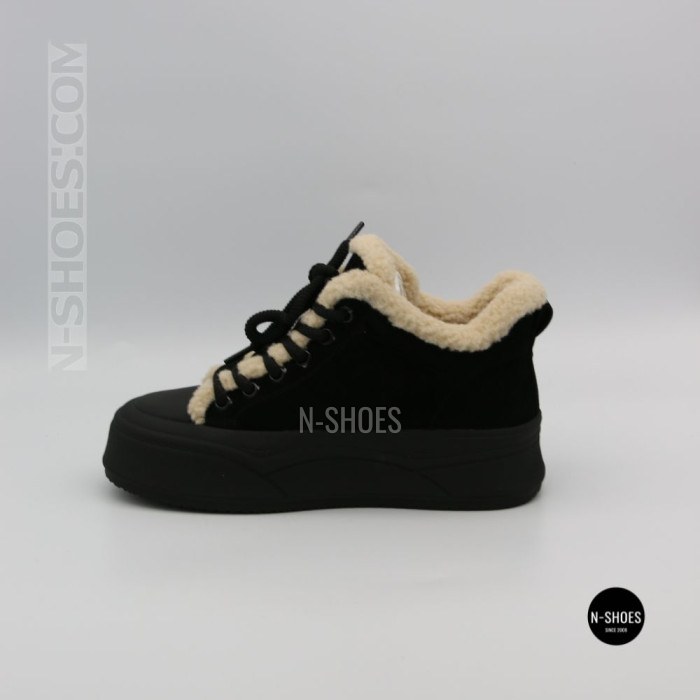 Чорні жіночі уггі Allsy 219424 26N03 BLACK SUEDE 6392 з хутром
