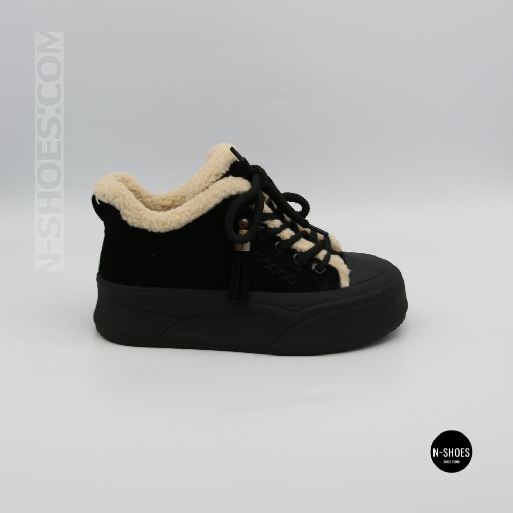 Трендовые зимние ботинки Allsy 219424 26N03 BLACK SUEDE 6392