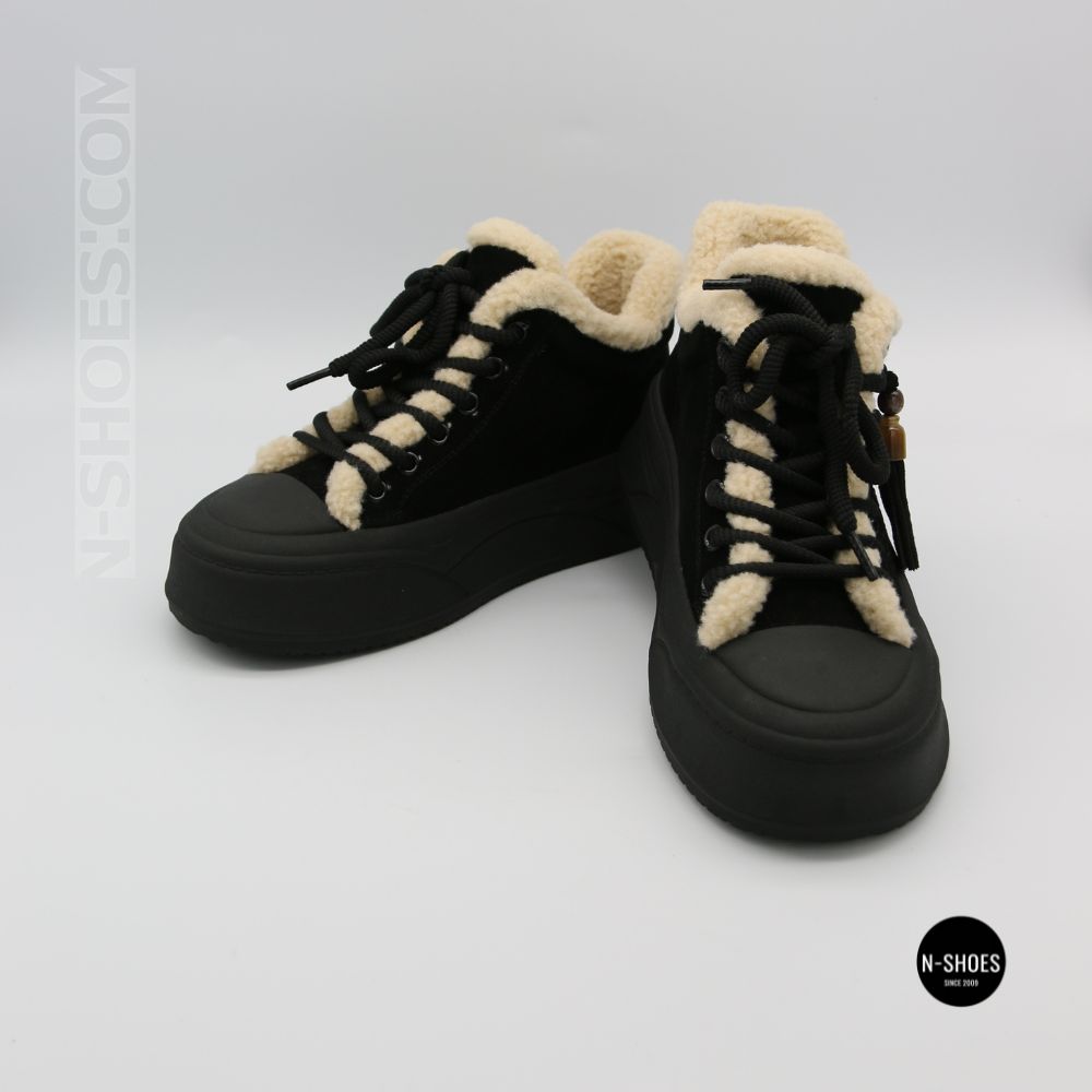 Трендовые зимние ботинки Allsy 219424 26N03 BLACK SUEDE 6392