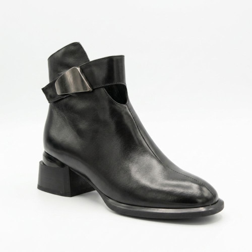 Women's demi-season boots Fabio Monelli 215049 LE1245-WS678-YP1718B BLACK Lonza 220213 6395 classic black genuine leather boots with stable heels