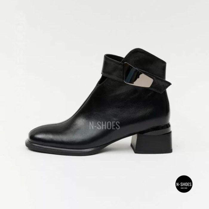 Жіночі шкіряні ботильйони Fabio Monelli 215049 LE1245-WS678-YP1718B BLACK Lonza 220213 6395