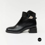 Жіночі шкіряні ботильйони Fabio Monelli 215049 LE1245-WS678-YP1718B BLACK Lonza 220213 6395