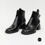 Жіночі шкіряні ботильйони Fabio Monelli 215049 LE1245-WS678-YP1718B BLACK Lonza 220213 6395