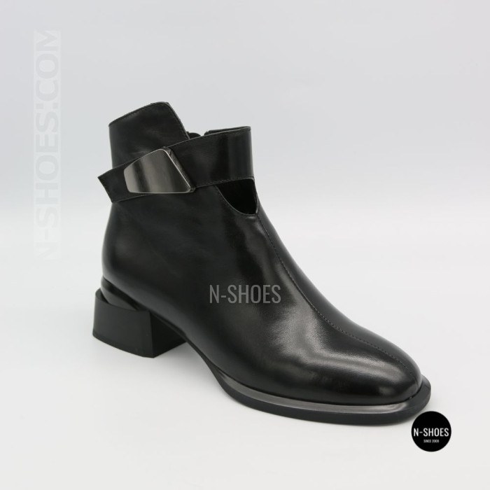 Жіночі шкіряні ботильйони Fabio Monelli 215049 LE1245-WS678-YP1718B BLACK Lonza 220213 6395