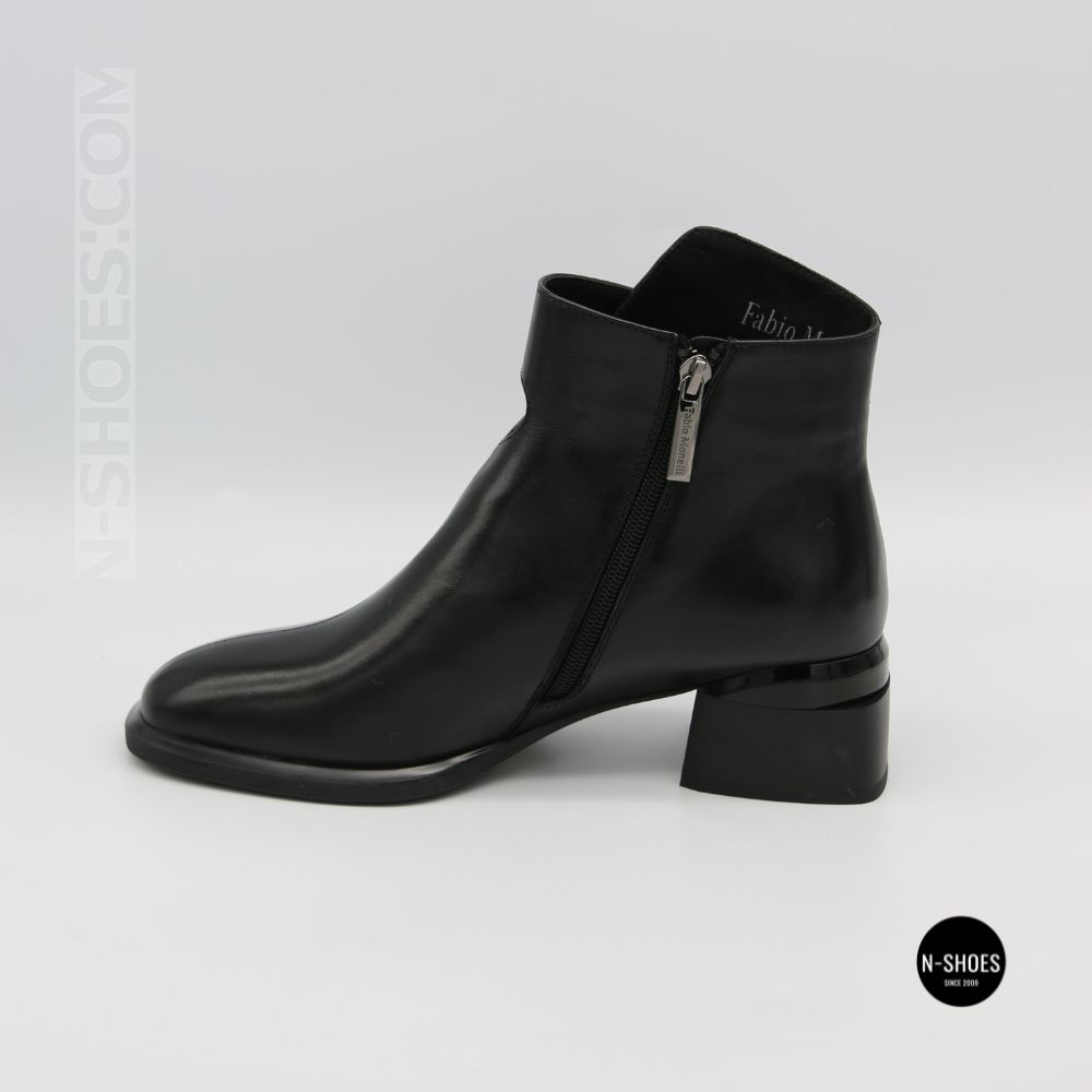 Жіночі шкіряні ботильйони Fabio Monelli 215049 LE1245-WS678-YP1718B BLACK Lonza 220213 6395
