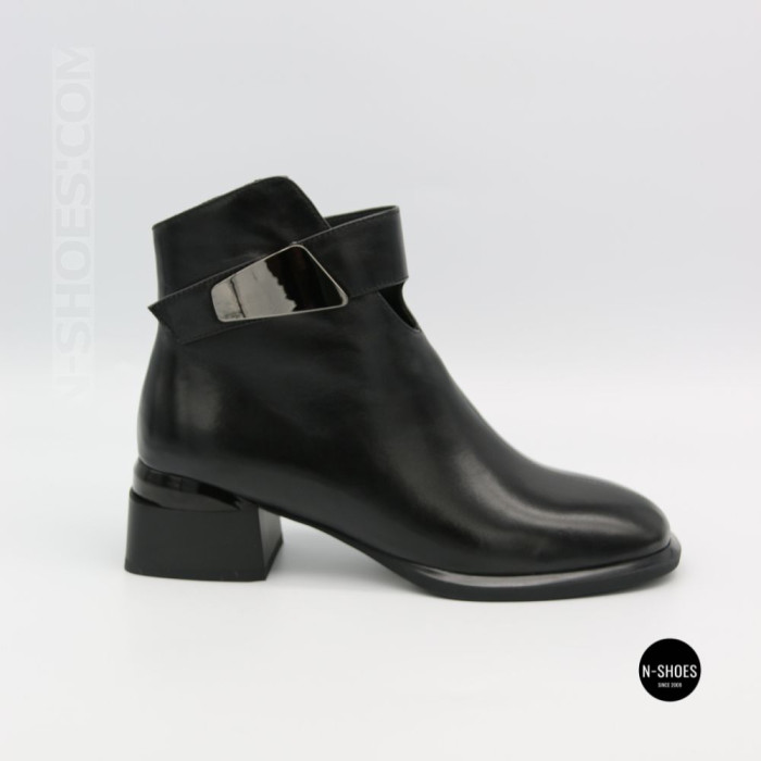Женские кожаные ботильоны Fabio Monelli 215049 LE1245-WS678-YP1718B BLACK Lonza 220213 6395