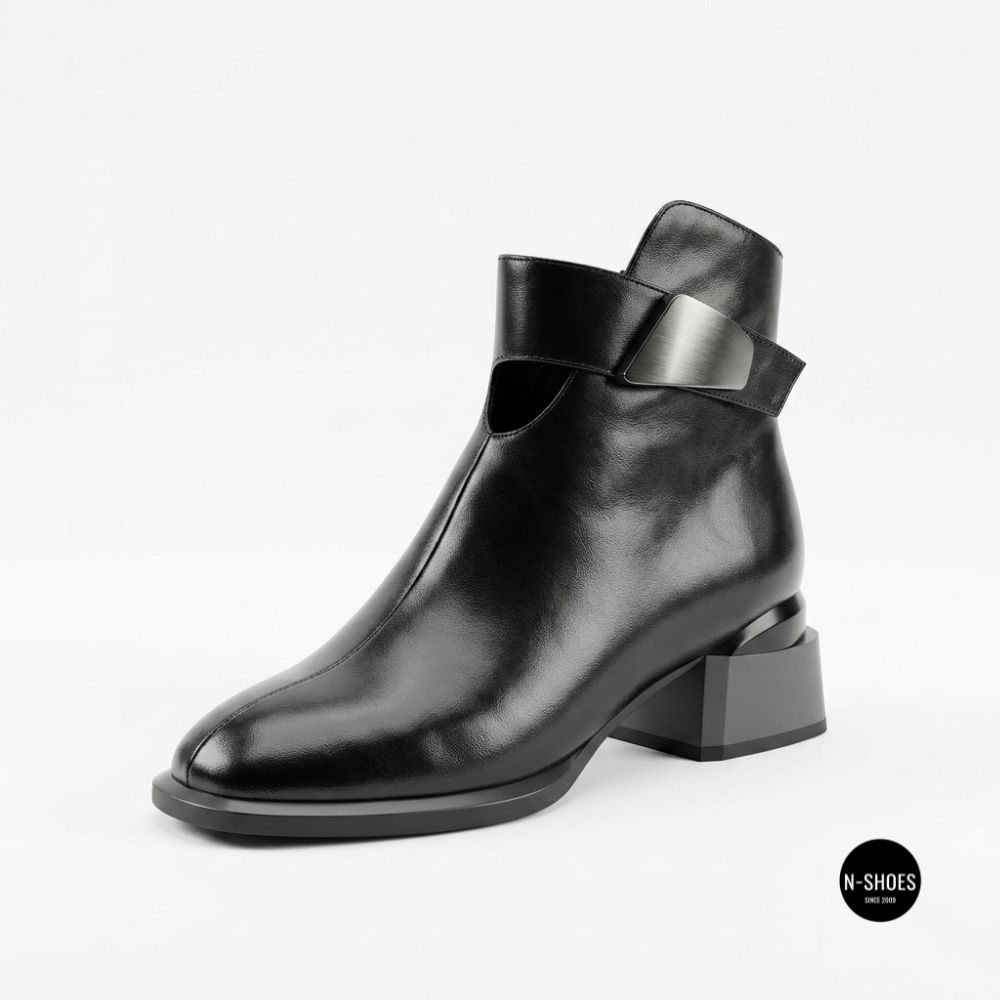 Жіночі шкіряні ботильйони Fabio Monelli 215049 LE1245-WS678-YP1718B BLACK Lonza 220213 6395
