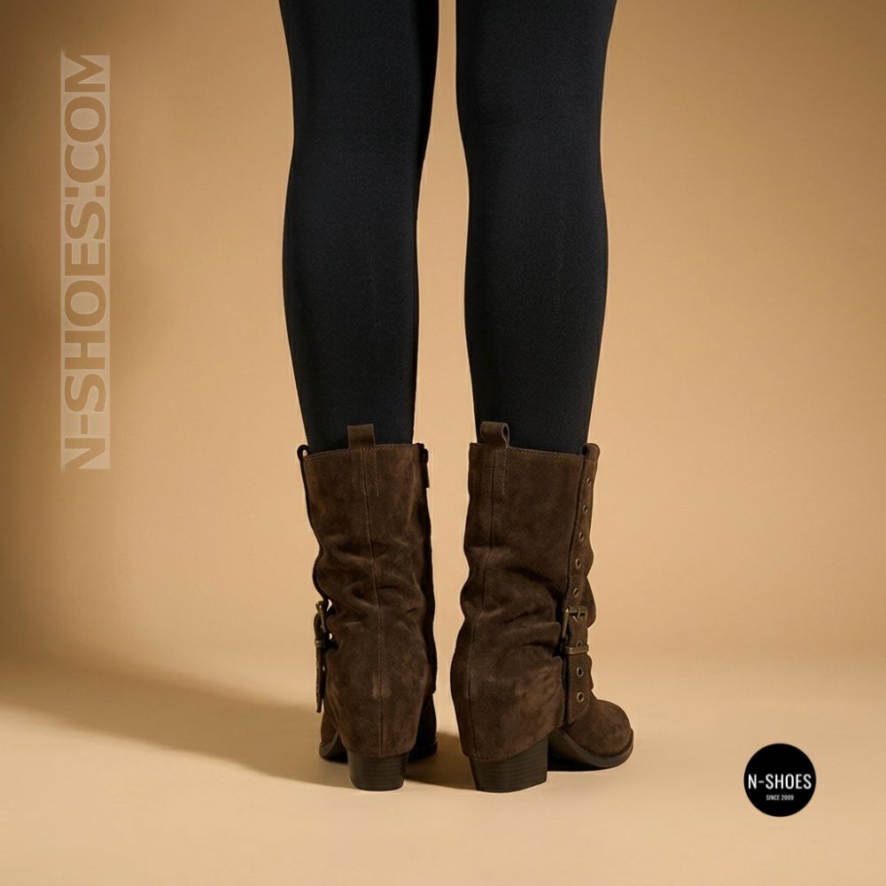 Elegant Brown Suede Slouch Boots Lonza 216422 220177 59132-17R-Z Nelson BROWN SUEDE 6397