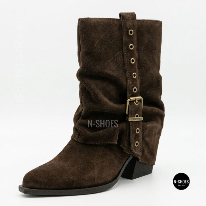 Elegant Brown Suede Slouch Boots Lonza 216422 220177 59132-17R-Z Nelson BROWN SUEDE 6397