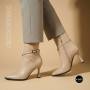 Elegant Beige Ankle Boots Lirio VB 742 Crystal 6403
