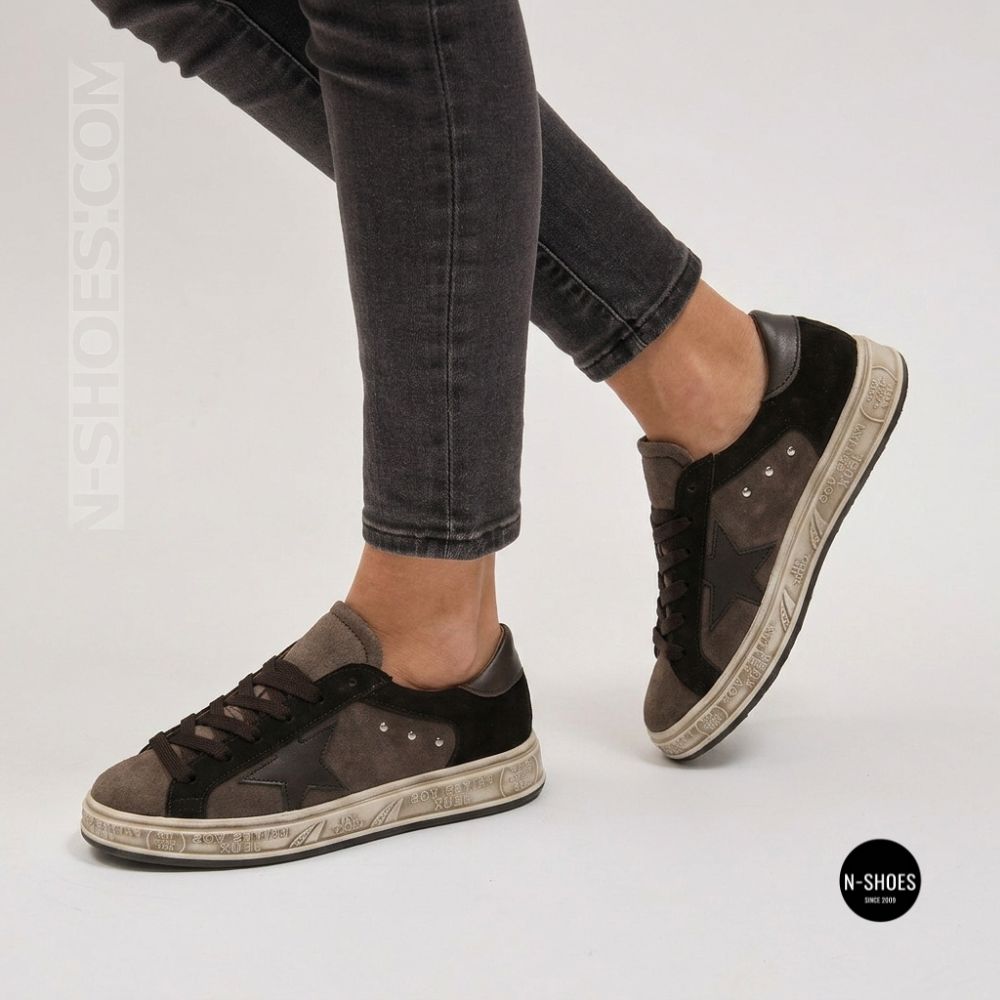 Alex Bens 102121-81 6413 Suede Sneakers in Golden Goose Style