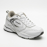 Leather white sneakers Bona 962a-2 white-dark grey 6414 everyday comfort and sporty style